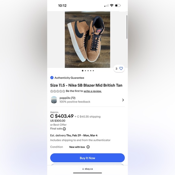 *rare* Nike SB Blazer Mid “British Tan” - Picture 6 of 6